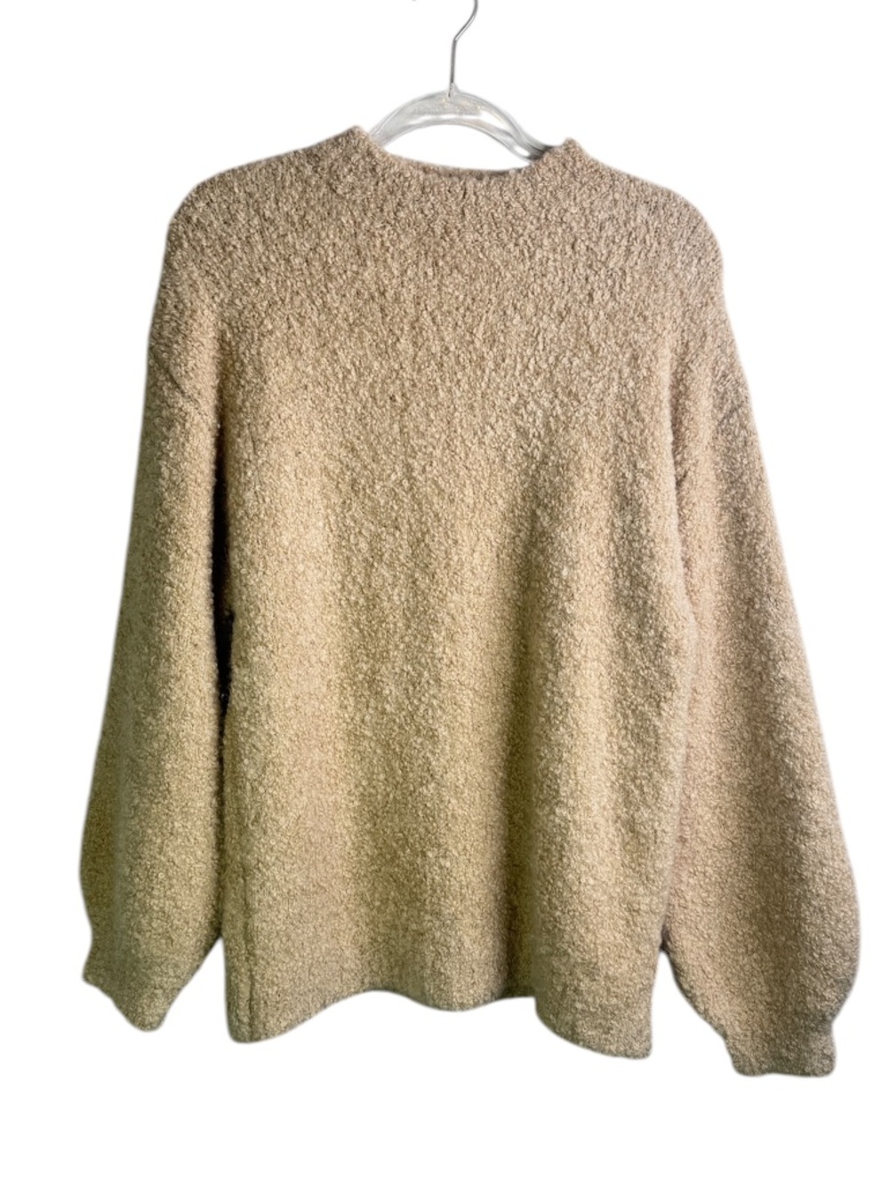 Reformation‎ Ambrose Bouclé Alpaca-blend Mock-Neck Sweater in Ginger Tan Medium